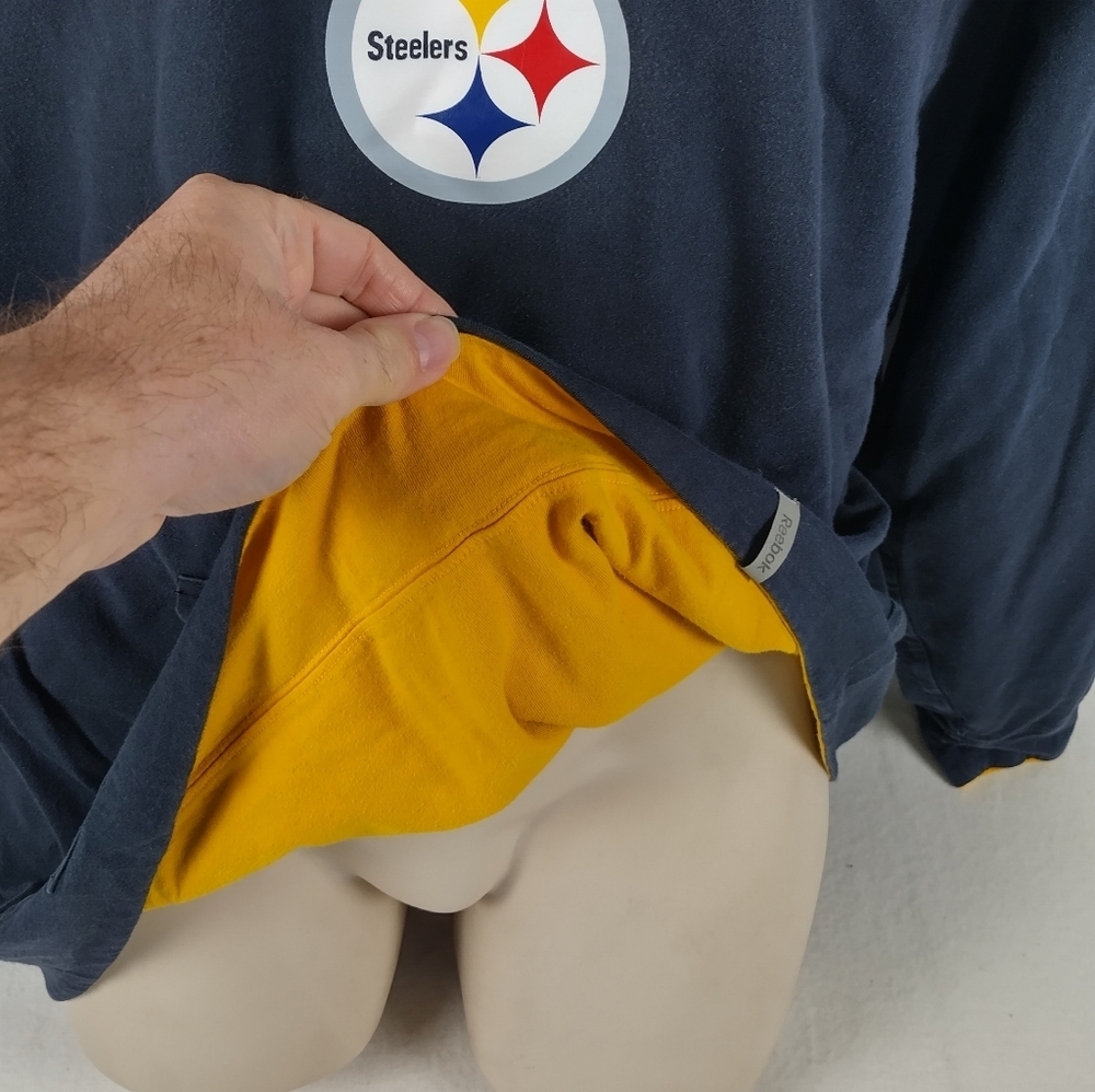Pittsburgh Steelers Reebok Men's Size XL Reversible Hoodie Nfl Team Gear - Picture 4 of 12